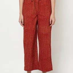 Fabindia Red Cotton Printed Pants-image-60