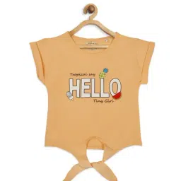 Tiny Girl Peach Graphic Print Top-image-22