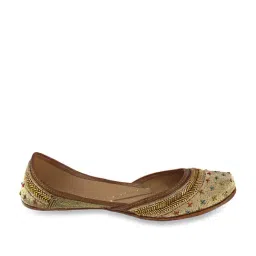 Fulkari Women's Alyssum Antique Gold Ethnic Juttis-image-47