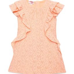 Under Fourteen Only Kids Peach Lace Dress-image-41