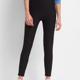 Spykar Black Cotton Mid Rise Tights-picture-10