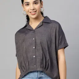 Cottinfab Navy Regular Fit Rayon Shirt-picture-29