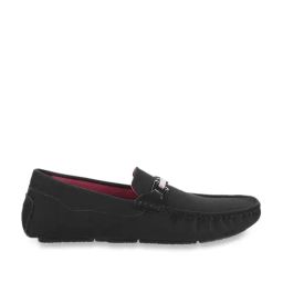 Mochi Men's Black Casual Loafers-image-81
