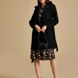 Kazo Black Solid Overcoat-picture-11