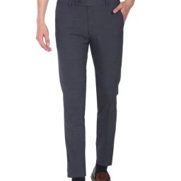 Arrow Grey Slim Fit Self Pattern Trousers-picture-40