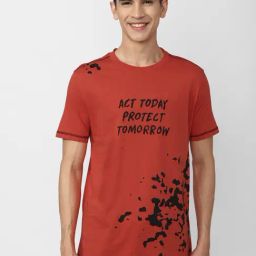 Forever 21 Red Cotton Regular Fit Printed T-Shirt-image-62