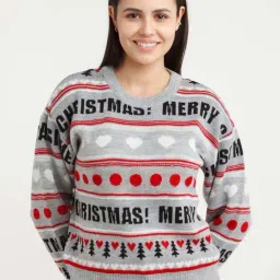 Zink London Grey Print Sweater-image-14