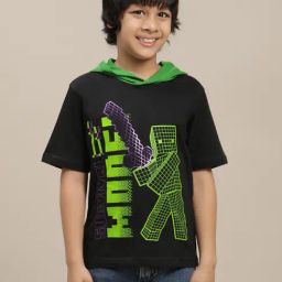 Kidsville Minecraft Black Printed Regular Fit T-Shirt For Boys-image-53
