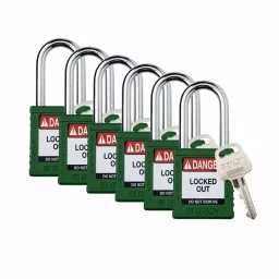 BRADY Padlock with 6 Keys Nylon Green, 793EC3 (Set of 6 Pcs)-picture-40