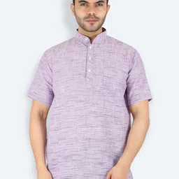 Latest Chikan Garments Men Purple Kurta-image-5