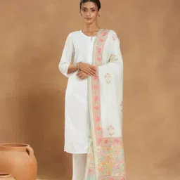 Fabindia Off White Printed Dupatta-picture-35
