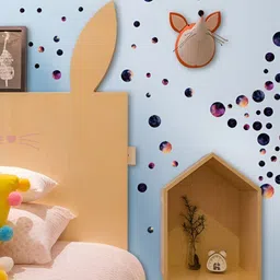 INDIAN ROYALS Purple & Black Galaxy Polka Dots Printed Self-Adhesive Durable Wall Sticker-image-29