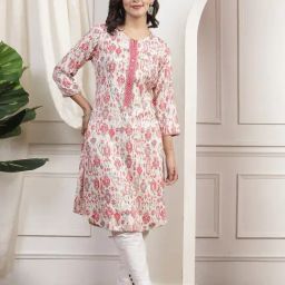 Nayam by Lakshita Pink Viscose Printed Kurta-22