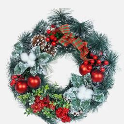 Little Surprise Box Christmas Decor Maroon Unisex Artificial Christmas Wreath For Door Wall-image-94