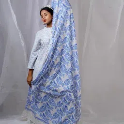 Chidiyaa White Pure Cotton Duppatta-picture-27