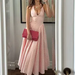 Alamode By Akanksha Women Pink Shireen Drop Waist Midi Dress-image-81