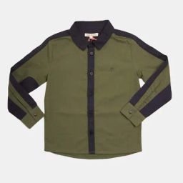 Angel & Rocket Kids Green & Blue Cotton Self Pattern Full Sleeves Shirt-image-6