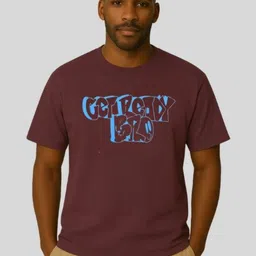 SUN 'N' SUMMER Typography Printed Round Neck Short Sleeves Cotton T-shirt-image-69