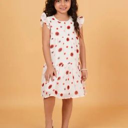 Creative Kid'S Girls Red Regular Fit Printed Dress-image-97