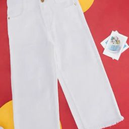 Pantaloons Junior White Solid Trousers-picture-20