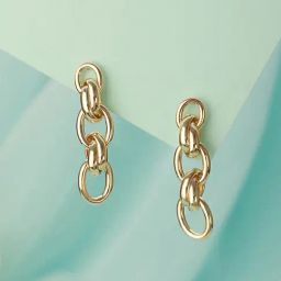 Saraf RS Jewellery Anti-Tarnish Gold Plated LinkLuxe Drop Earrings for Women-12