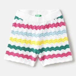 United Colors of Benetton Girls Cotton Scallop Shorts-image-76