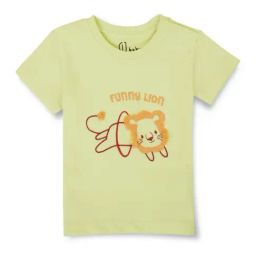 GJ baby Kids Yellow Cotton Applique T-Shirt-image-80