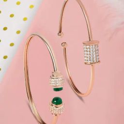 Zaveri Pearls Green Brass Bracelets for Women-image-78