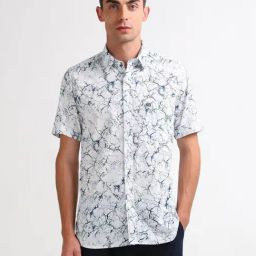 Arrow Sport Blue Cotton Regular Fit Printed Shirt-picture-22