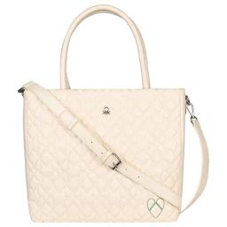 United Colors of Benetton Off White ENNA Quilted Tote-16