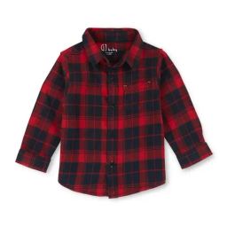 GJ baby Kids Red & Navy Cotton Chequered Full Sleeves Shirt-image-32