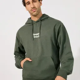 Styli Olive Relaxed fit Printed Hooded Sweatshirts-image-20