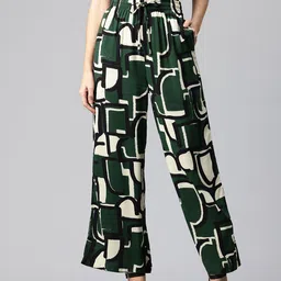 Popnetic Women Printed Loose Fit High-Rise Trousers-picture-20