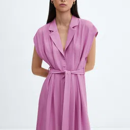 MANGO Shirt Midi Dress with Belt-picture-20