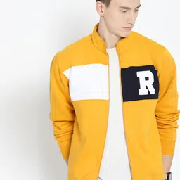 Roadster Men Mustard Yellow Colourblocked Sweatshirt-picture-28