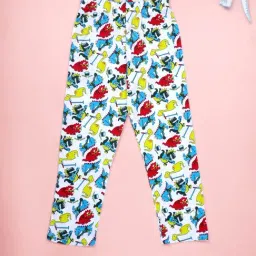 KiddoPanti Boys White Cotton Printed Nightwear Bottoms-picture-23
