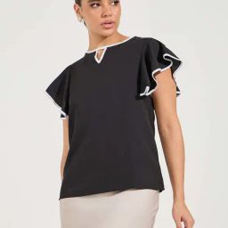 Styli Black Regular Fit Top-image-13