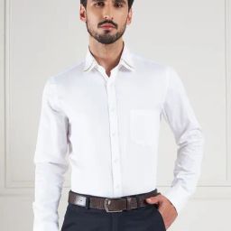 Louis Stitch White Cotton Regular Fit Shirt-image-96