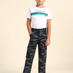 U.S. Polo Assn. Kids Boys Camouflage Printed Classic Cargos Trousers-image-36