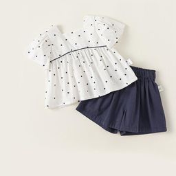 LULU & SKY Infants Printed Pure Cotton Top With Short-image-34