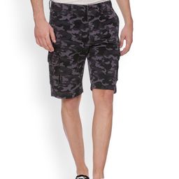 Basics Men Grey Printed Regular Fit Cargo Shorts-image-59