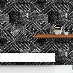 ArtzFolio Printed UV-Resistant Anti-Bacterial Black Geometric Patches Peel & Stick Wallpaper-image-63