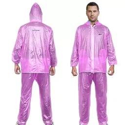 HACER Hooded Type Zipper Closer Voilet Raincoat Set Free Size, EX-RC-08-V-picture-22