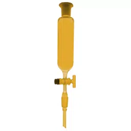 ABGIL Cylindrical Dropping Funnel with with Joint Glass Stopcock Interchangeable Stopper & Graduation 2 L Amber Borosilicate Glass, FDC-AC-403-07-15