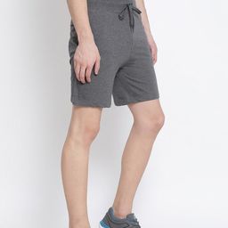 ONN Men Charcoal Grey Solid Regular Fit Regular Shorts image 2
