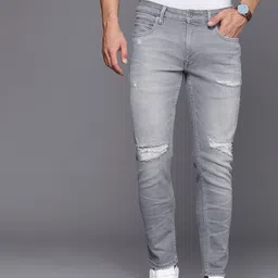 Louis Philippe Jeans Men Smart Skinny Fit Mildly Distressed Light Fade Stretchable Jeans-image-17