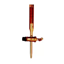 ABGIL Burette 100 ml Class B Accuracy Amber Borosilicate Glass with Straight Bore Glass Stopcock, BRT-AC-114-07-84
