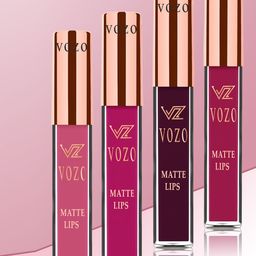 VOZO Set Of 4 Stay-All-Day Matte Liquid Lipstick - 4 ml Each - 101 - 102 - 106 - 203-29