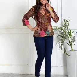 Rasrainaa Women Ethnic Printed Thread Work Block Print Tunics-picture-26