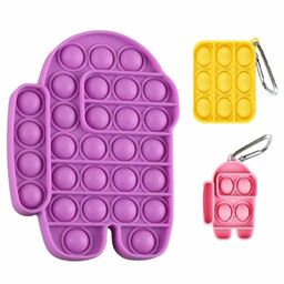 FunBlast Robot & Square Shape Pop Bubble Stress Relieving Silicone Pop It Fidget Toy And Keychains Pack Of 3 (Colour May Vary)-12